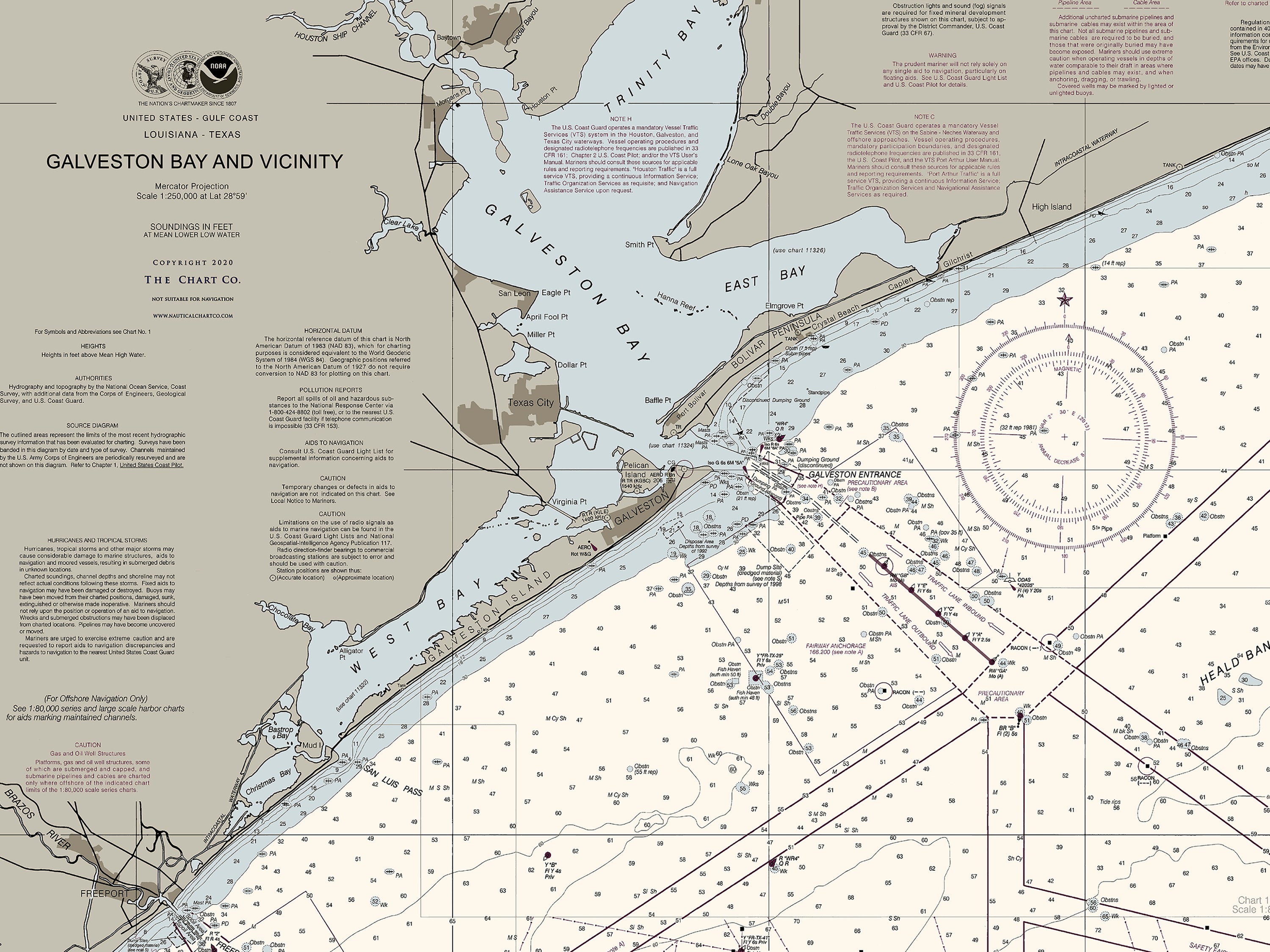 Galveston Bay And Vicinity Nautical Chart – The Nautical Chart Company