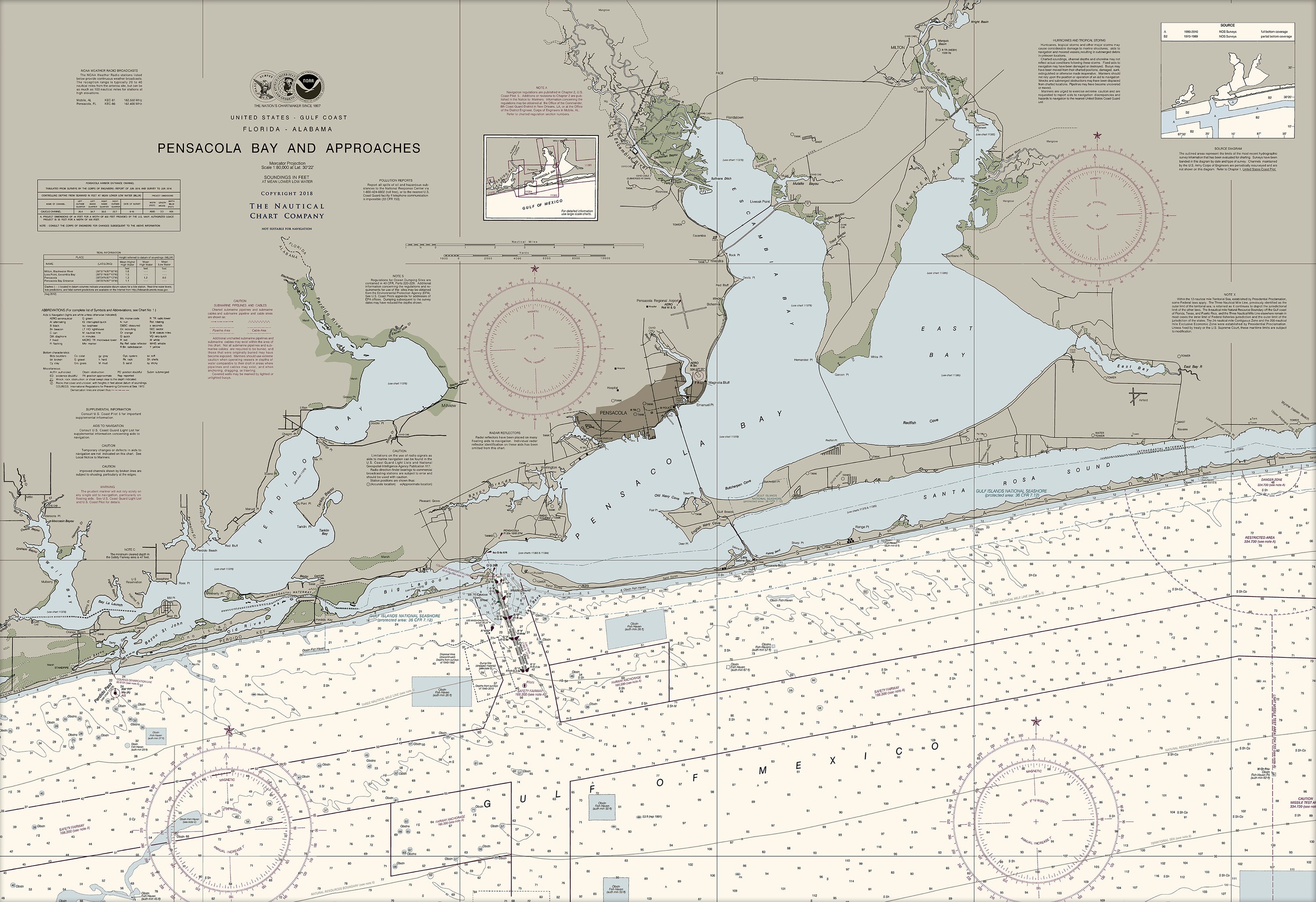 Pensacola Bay & Approaches Nautical Chart – The Nautical Chart Company