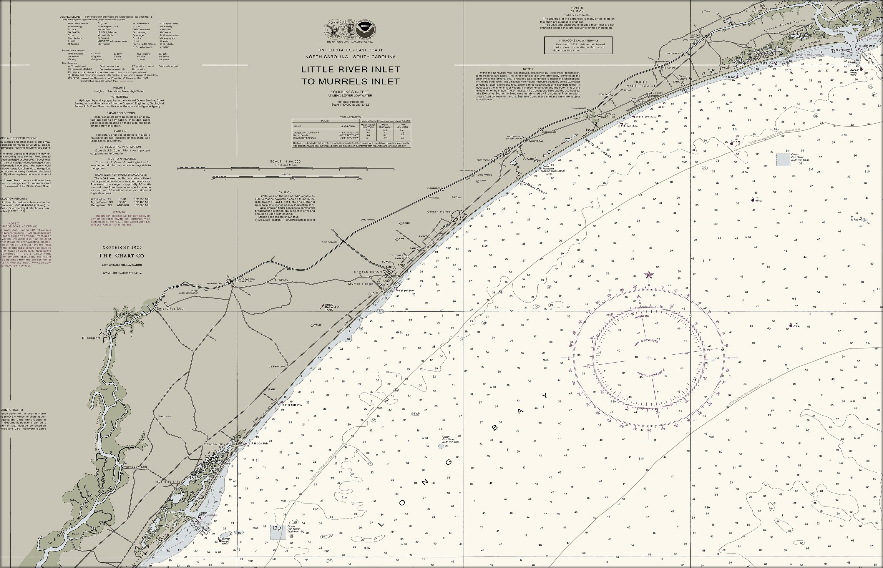 Little River Inlet To Murrells Inlet Nautical Chart The Nautical