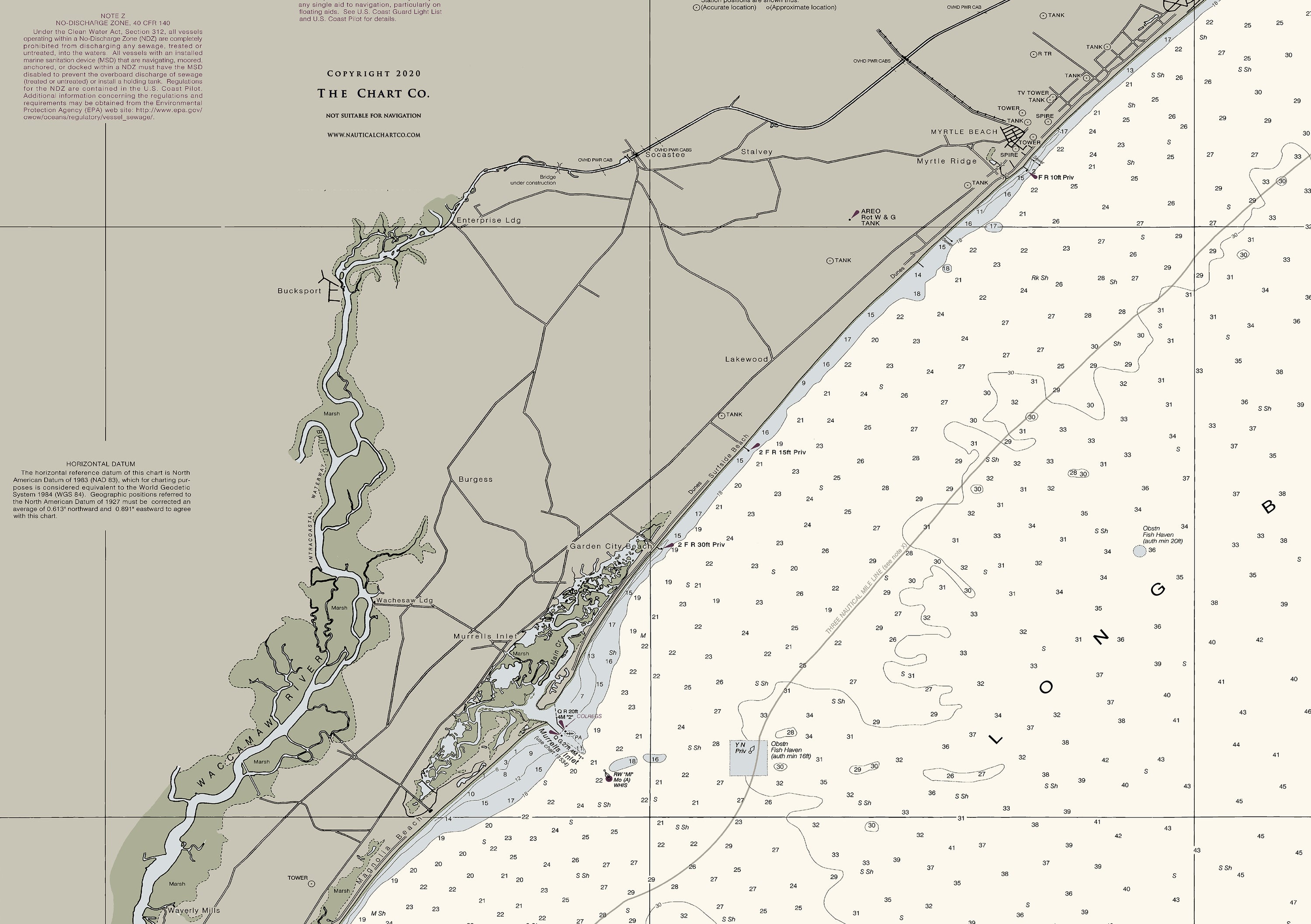 Little River Inlet To Murrells Inlet Nautical Chart The Nautical