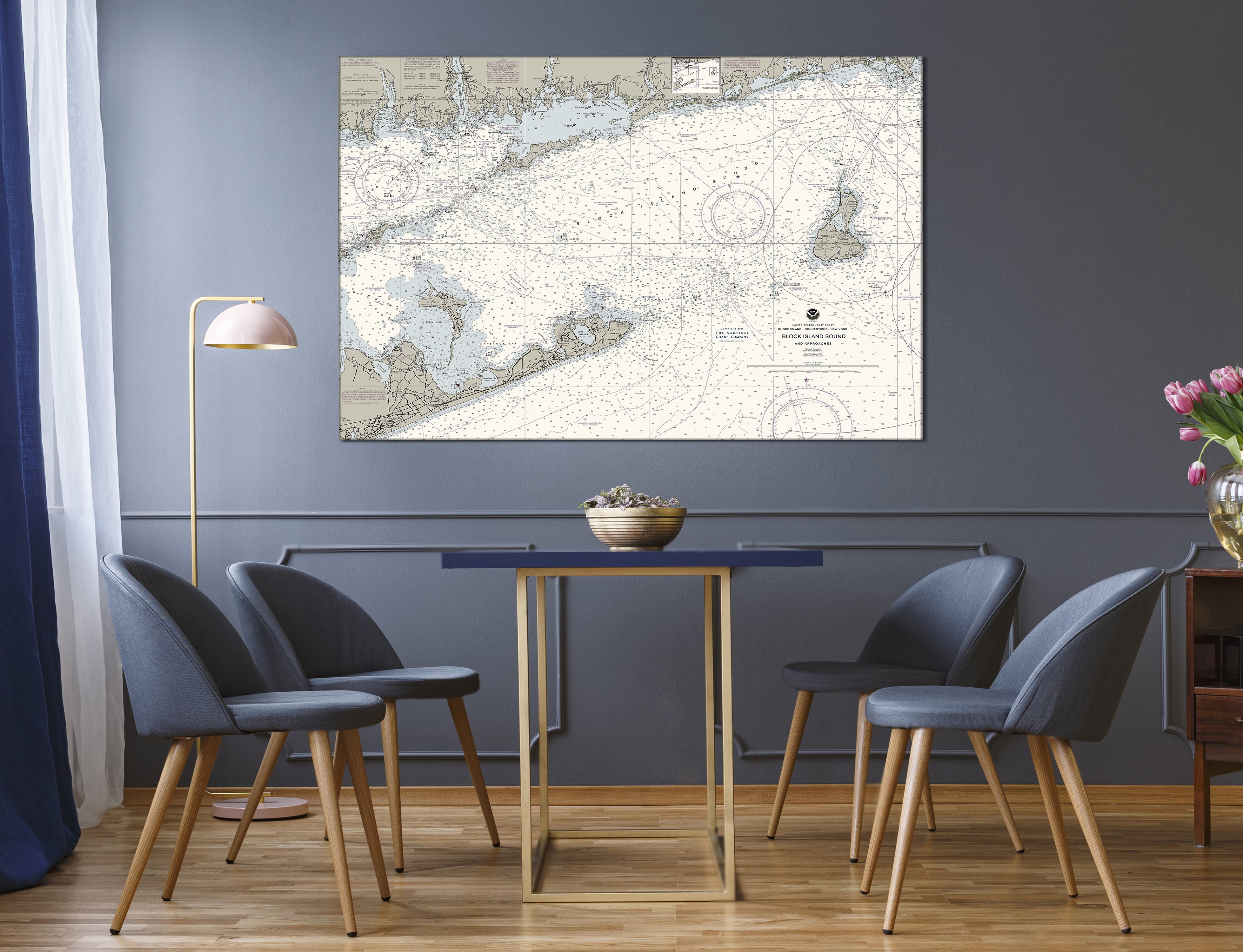 Block Island Sound And Approaches Nautical art wall decor – The ...